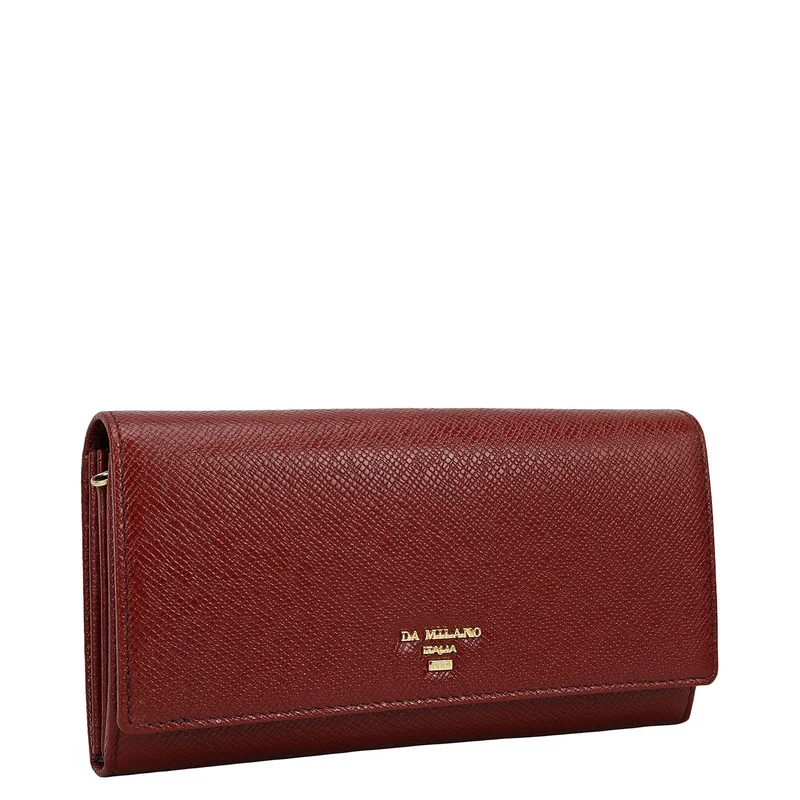 Da Milano Franzy Leather Ladies Wallet - Cherry